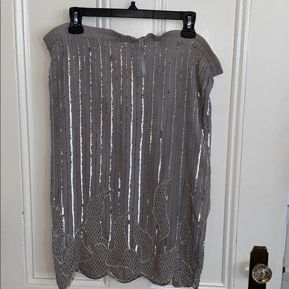 Vintage silver sequin flapper skirt
